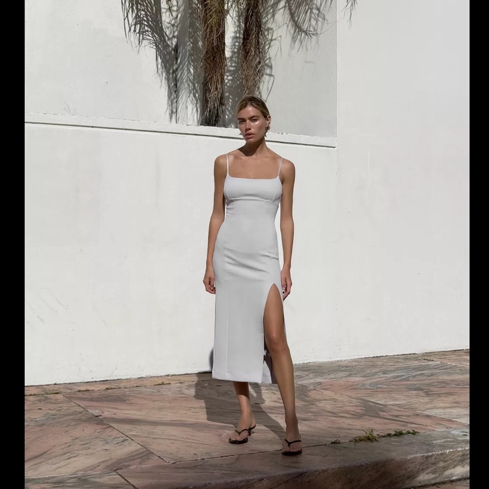 Zara interlock stretch slit midi dress - Picture 5 of 11